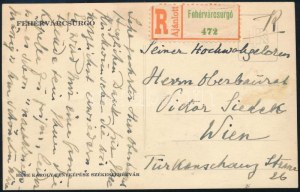 1933 Károlyi József gróf 1933 januárjában - német nyelven - Bécsbe írt képeslapja Viktor Siedek osztrák építésznek...