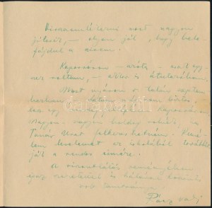 cca 1940-1944 Kolozsvár, Rácz Vali (1911-1997) színész és énekesnő saját kézzel írt levele, Rácz Vali aláírással...