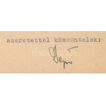 1943 Bozzai Bozzay Dezső, a Napkelet Könyvkiadó vezetőjének gépelt levelezőlapja, autográf aláírásával Légrády Sándor ...