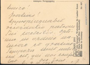 1947 Mindszenty József (1892-1975) bíboros, hercegprímás, esztergomi érsek autográf képeslapja Géfin Gyula (1889-1973...