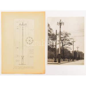 ca 1950 Gebhardt Béla (1901-1990): A Sztálin téri felvonulási útvonal díszvilágítási lámpája. BUVÁTi...