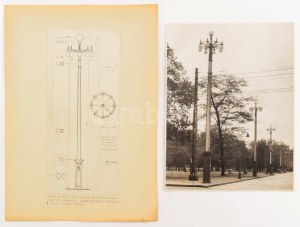 ca 1950 Gebhardt Béla (1901-1990): A Sztálin téri felvonulási útvonal díszvilágítási lámpája. BUVÁTi...