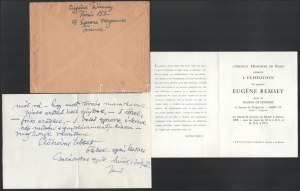 1958 Remsey Jenő György (1885-1980) festőművész, grafikus autográf levele, borítékkal Légrády Sándor (1906-1987...