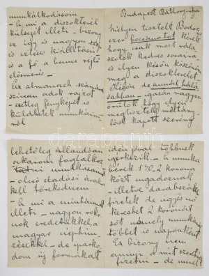 ca 1912 Lesznai Anna (1885-1966) költő, író, grafikus, iparművész, a Nyolcak vendégtagjának izgalmas autográf levele dr...