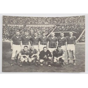 1967 Magyarország-Ausztria (5:1) öregfiúk labdarúgó mérkőzés játékosok által aláírt lap...