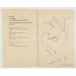1967 Magyarország-Ausztria (5:1) öregfiúk labdarúgó mérkőzés játékosok által aláírt lap...