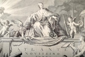1779 Antonio Zatta (kb. 1757?1797) : Atlante Novissimo c. atlaszának címlapja. Giuliano Zuliani rézmetszete. A munka ...