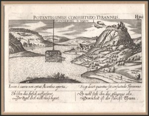 1626 Visegrád és Nagymaros látképe Megjelent: D. Meissner: Thesaurus Philo-politicus . Frankfurt am Main-ban 1626...