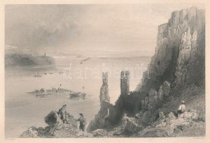 cca 1845 Bartlett, William Henry (1809-1954) - W. Mossmann: Dévény vára az apácák tornyával, acélmetszet...