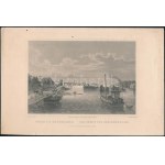 1853 Ludwig Rohbock (1820-1883) - J. Umbach: Óbuda s a hajómalmok, acélmetszet, jelzett a metszeten, jó állapotban...