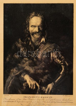 Kupeczky János (1667-1740) festménye után, Westermeyer metszése: II. Rákóczi Ferenc portréja (Franciscus Ragoczy...