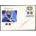 1983 Farkas Bertalan (1949-) űrhajós aláírásai Interkozmosz FDC-n 1983 Astronaut Bertalan Farkas (1949-...