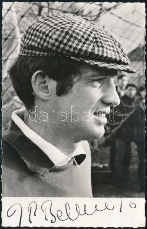 Jean-Paul Belmondo (1933-2021) francia színész aláírt fotólapja / Autograph signed photo of Jean...