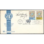 1966 Ensz FDC Rashid-ud-Din bélyegtervező aláírásával