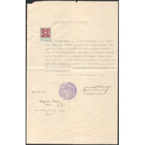 1918 Esztergom, Csernoch János bíboros, esztergomi érsek által aláírt hivatalos irat