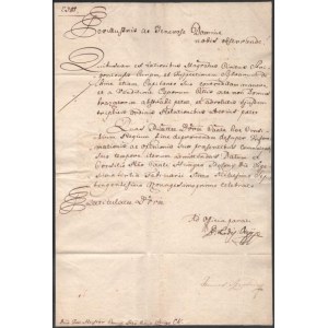 1791 Báró Orczy László főispán, kamarai másodelnök által aláírt levél