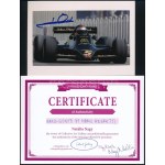 Mario Andretti aláírása Mario Andretti egy amerikai autóversenyző-legenda, aki a Formula-1 világbajnoki címét (1978)...
