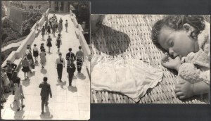 cca 1940 Vadas Jolán (1910-1978) 2 db vintage fotőművészeti alkotása: Sweet Dream, Halászbástya...
