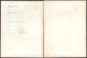 cca 1940 Vadas Jolán (1910-1978) 2 db vintage fotőművészeti alkotása: Vitorlás a Balatonon, Hallo Mami! ...