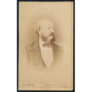 cca 1870 Friedrich Ehrbar (1827-1905) osztrák zongoragyáros, keményhátú fotó Gertinger bécsi műterméből, 10,5×6...