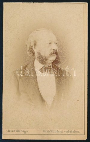 cca 1870 Friedrich Ehrbar (1827-1905) osztrák zongoragyáros, keményhátú fotó Gertinger bécsi műterméből, 10,5×6...