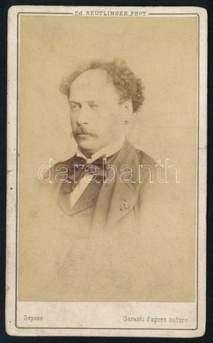 cca 1870 Ifj. Alexandre Dumas (1824-1895) francia író, keményhátú fotó Reutlinger műterméből, 10,5×6...