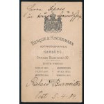 1884 Richard Burmeister (1860-1944) zeneszerző dedikált portréja, keményhátú fotó Benque &amp; Kindermann műterméből...