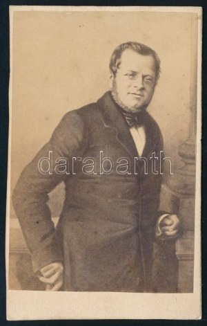 cca 1860 Camillo B. di Cavour (1810-1861) olasz politikus portréja, keményhátú fotó Furne Fils & H...