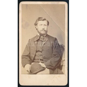 1865 Zichy Antal (1823-1898) képviselő, Zichy Mihály bátyja, keményhátú fotó Borsos &amp; Doctor pesti műterméből...