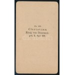 cca 1880 IX. Keresztély dán király (1818-1906) portréja, vizitkártya, 10,5x6 cm // cca 1880 Christian IX...