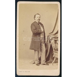 cca 1870 Stéger Xavér Ferenc (1824-1911) operaénekes (tenor) egészalakos portréja...
