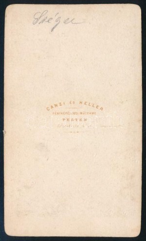 cca 1870 Stéger Xavér Ferenc (1824-1911) operaénekes (tenor) egészalakos portréja...