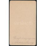 cca 1880 II. Frigyes Ferenc mecklenburg-schwerini nagyherceg (1823-1883) portréja, vizitkártya, 10,5x6 cm /...