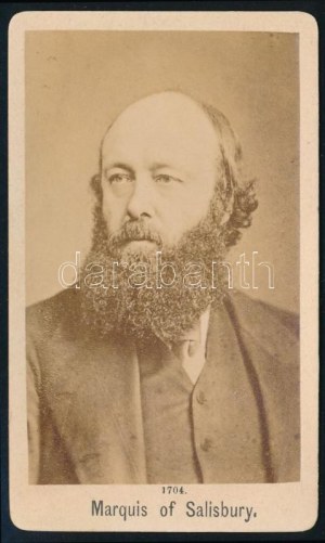 cca 1880 Robert Gascoyne-Cecil, Salisbury márkija (1830-1903) brit konzervatív politikus...