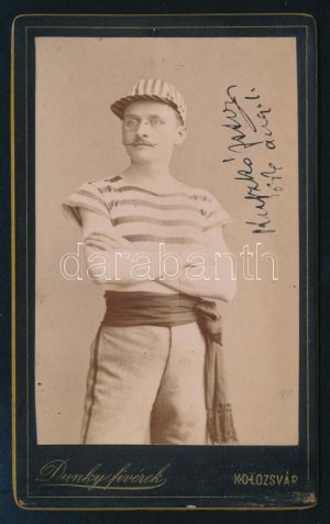 1886 Kuszkó István (1860-1936) az Athlétikai Club jegyzője, keményhátú fotó a Dunky fivérek kolozsvári műterméből, 10...