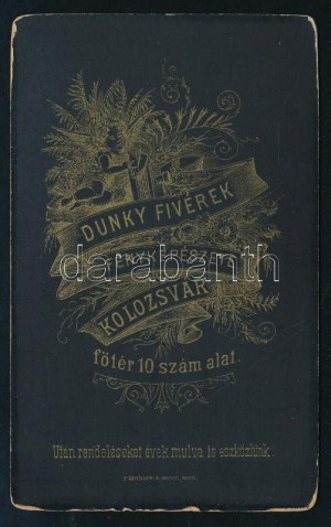 1886 Kuszkó István (1860-1936) az Athlétikai Club jegyzője, keményhátú fotó a Dunky fivérek kolozsvári műterméből, 10...