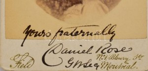 cca 1875 Daniel Rose (1835-?) kanadai szabadkőműves nagymester dedikált portréfotója (...