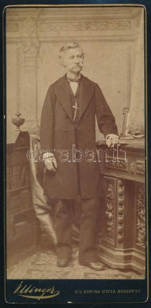 Ellinger: Cserkúti Nendtvich Károly (1811-1892) a magyar kémikusok nesztora műegyetemi tanár, az MTA tagja kabinetfotó...