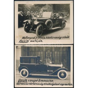 cca 1920 A francia elnöki hivatal Voisin automobiljai, az egyik felvételen épp Alexandre Millerand (1859-1943...