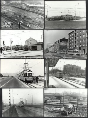 1974 és 1984 között készült felvételek a budapesti villamosokról, 13 db vintage ezüstzselatinos fotó, datált minden kép...