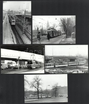 1974 és 1984 között készült felvételek a budapesti villamosokról, 13 db vintage ezüstzselatinos fotó, datált minden kép...