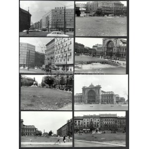 1967 Budapest, a Baross tér látképe az aluljárórendszer építése előtt, 13 db vintage ezüstzselatinos fotó...