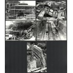 1985 Budapest, a budavári sikló építése idején, 13 db vintage ezüstzselatinos fotó, datált, többsége jelzett...