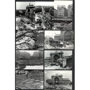1967 és 1968 Budapest, a Baross tér látképe az aluljárórendszer építése idején, 13 db vintage ezüstzselatinos fotó...