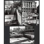 1974 Budapest, Deák tér, az aluljárórendszer építése idején, 9 db vintage ezüstzselatinos fotó, datált, jelzett...