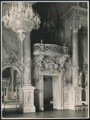 cca 1930-1939 Budapest, a Budavári Királyi Palota bálterme, nagyméretű fotó...