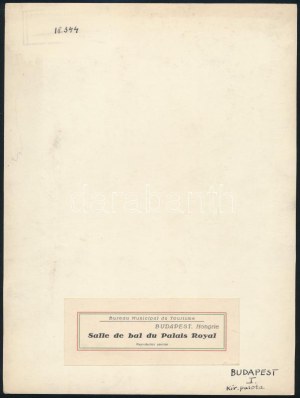 cca 1930-1939 Budapest, a Budavári Királyi Palota bálterme, nagyméretű fotó...