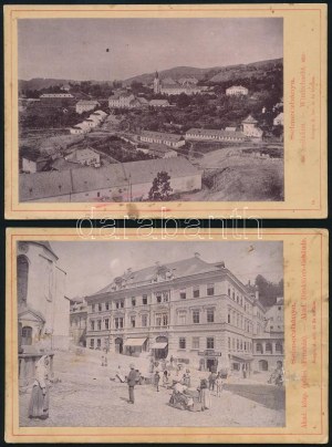 cca 1880 Selmecbánya (Banská Štiavnica), a Bányászati és Erdészeti Akadémia központi épülete (Fritz-ház) és Szélakna...
