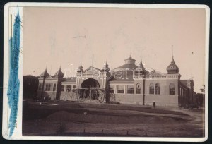 1891 Temesvár, országos ipari és mezőgazdasági kiállítás, az Iparcsarnok épülete...