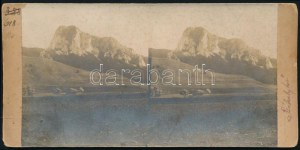 cca 1910 Székelykő (Erdély), keményhátú sztereofotó, feliratozva, pecséttel, 9×17 cm / Piatra Secuiulu...